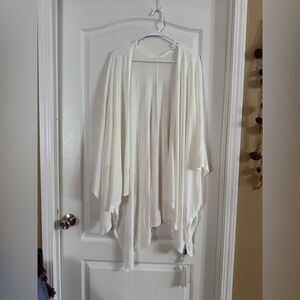 Eileen Fisher Women’s White Shawl Flowy Open Front NWT One Size Jan-12